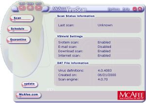 VirusScan 5 GUI (click to enlarge)