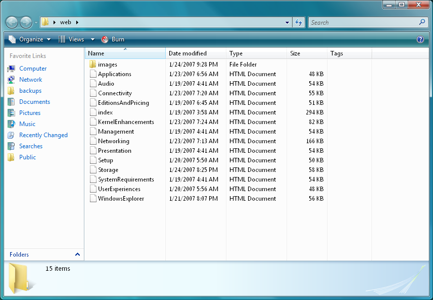 Previous Versions - Current Folder Contents